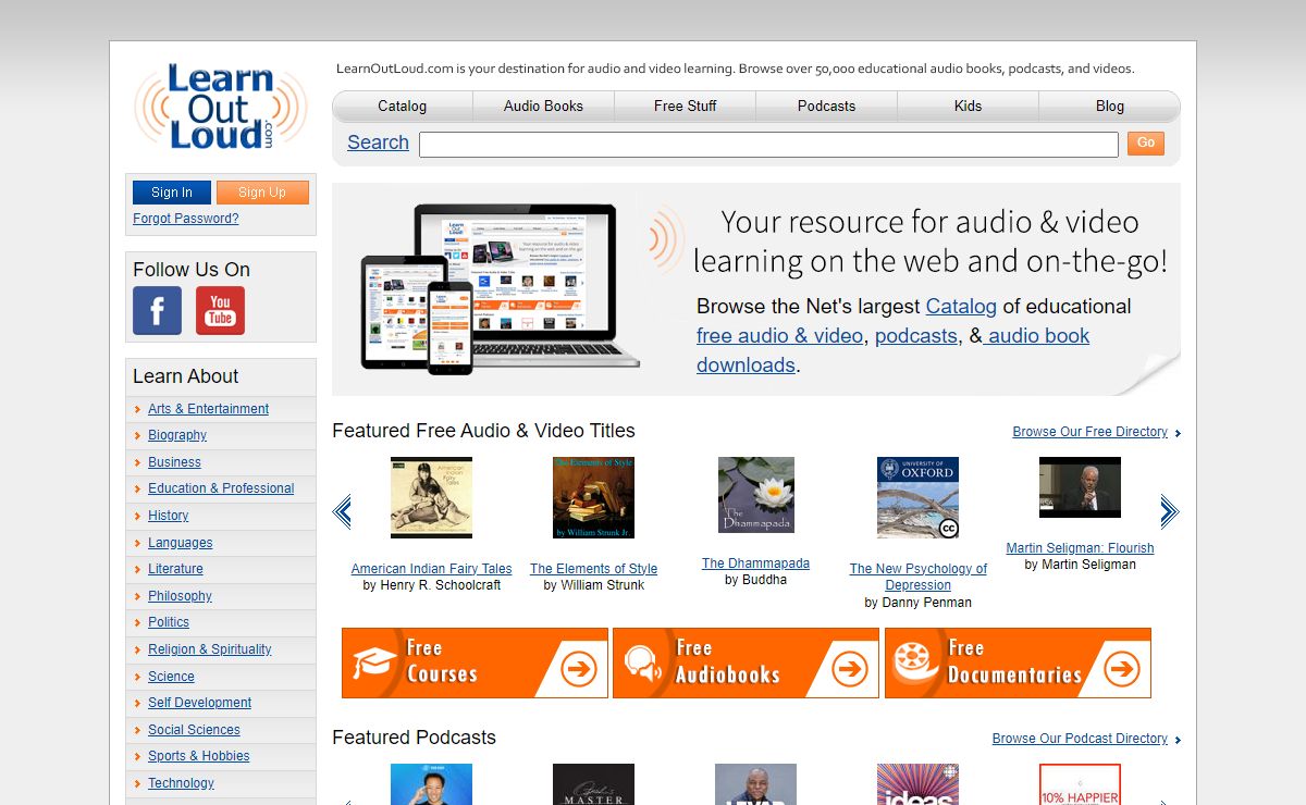 LearnOutLoud.com - Audio Books, Podcasts, & Videos to Learn From