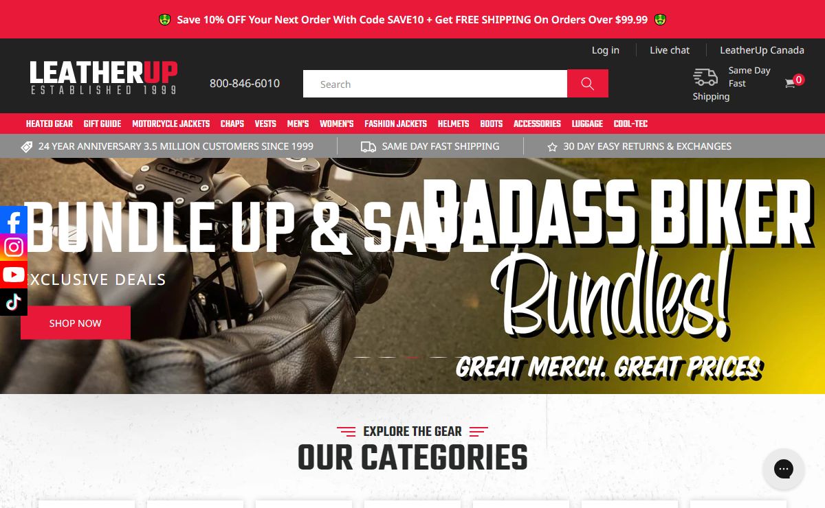 Motorcycle Gear, Biker Apparel and Leather Clothing – LeatherUp USA