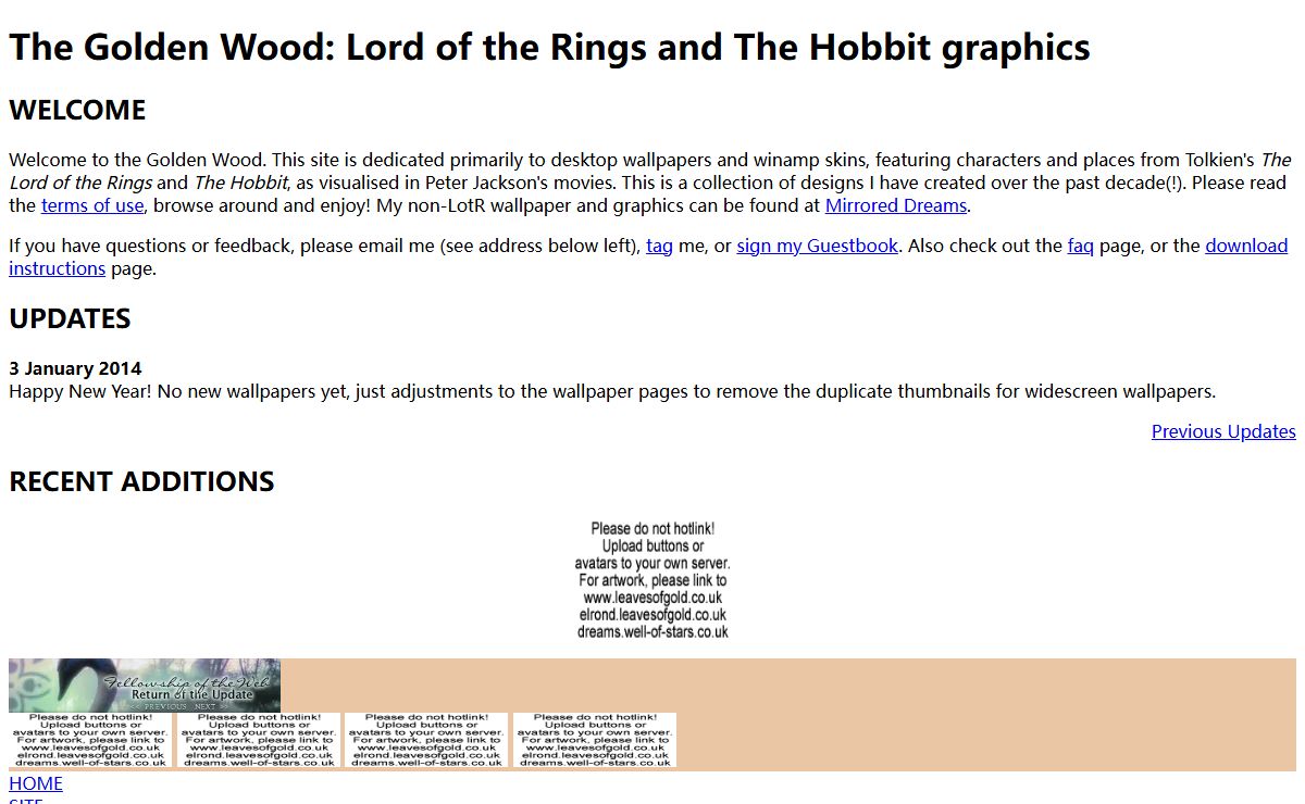 The Golden Wood: Lord of the Rings and The Hobbit Wallpapers and Winamp Skins