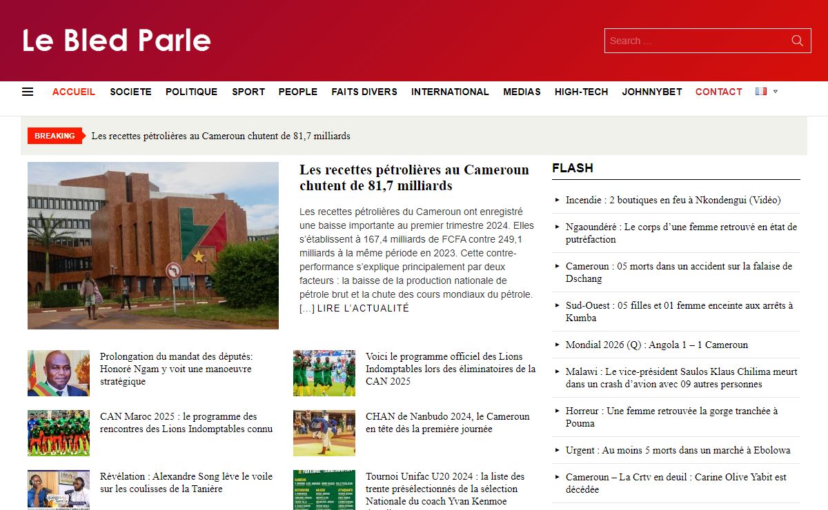 Le bled parle : Cameroun Info Actu - Journal Cameroun Web