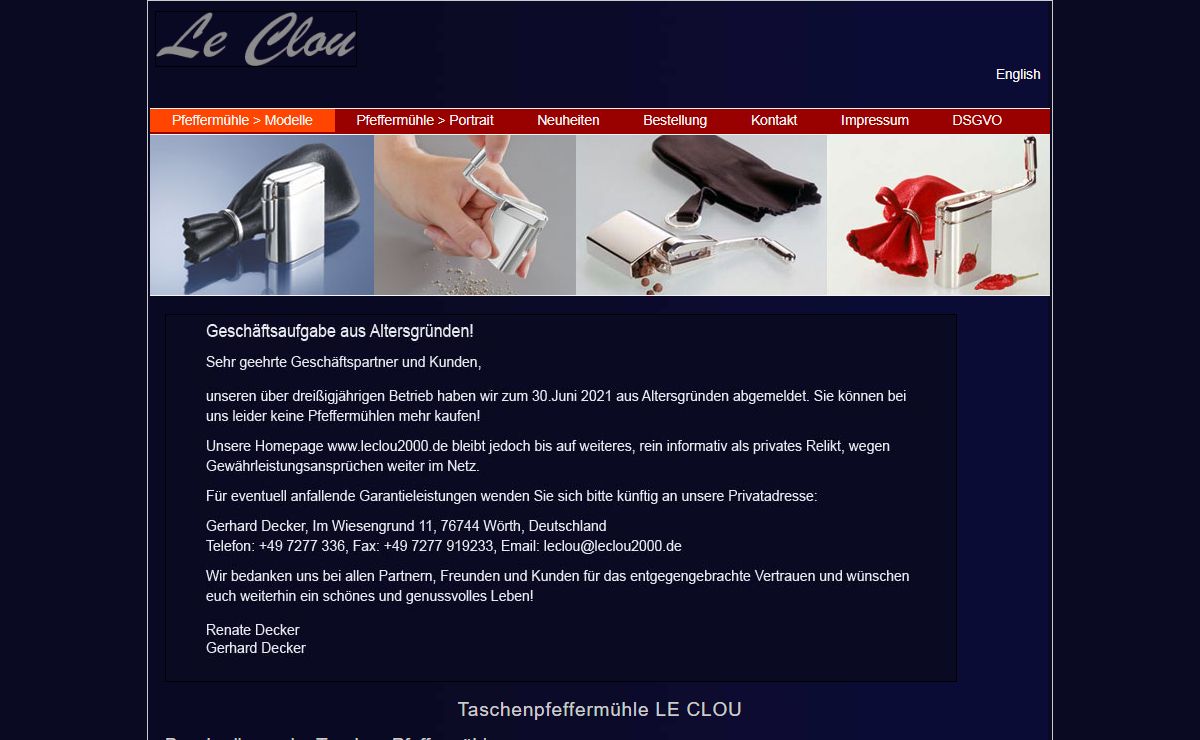 Edle Pfeffermühle aus Silber von LeClou