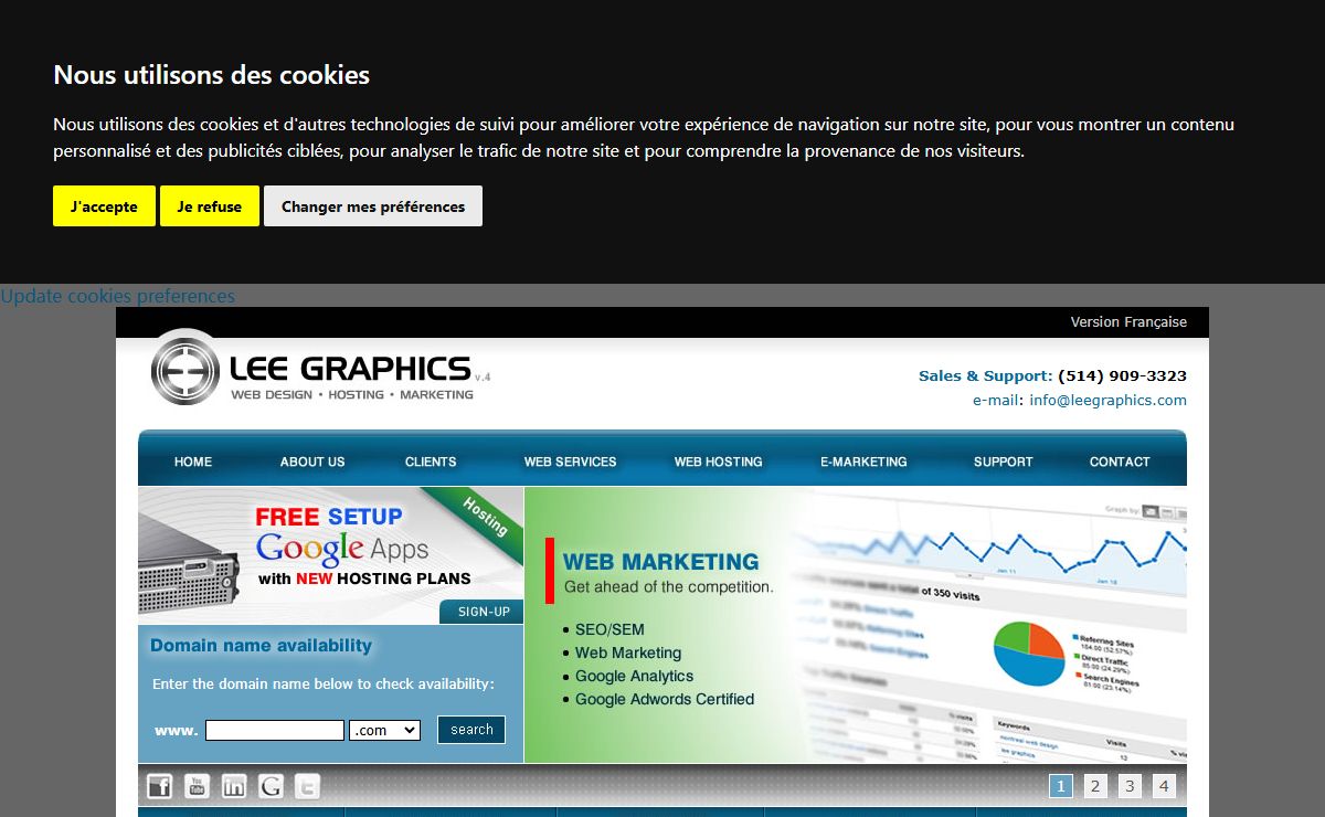 Lee Graphics - Montreal Web Design, Web Hosting and Web Marketing SEO SEM Search Engine Optimization Services Google Adwords Management