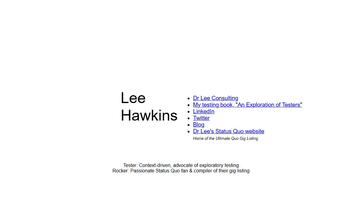 Lee Hawkins - Software Tester and Rocker