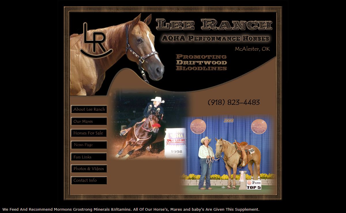 Lee Ranch, AQHA Performance Horses, Promoting Driftwood Breeding