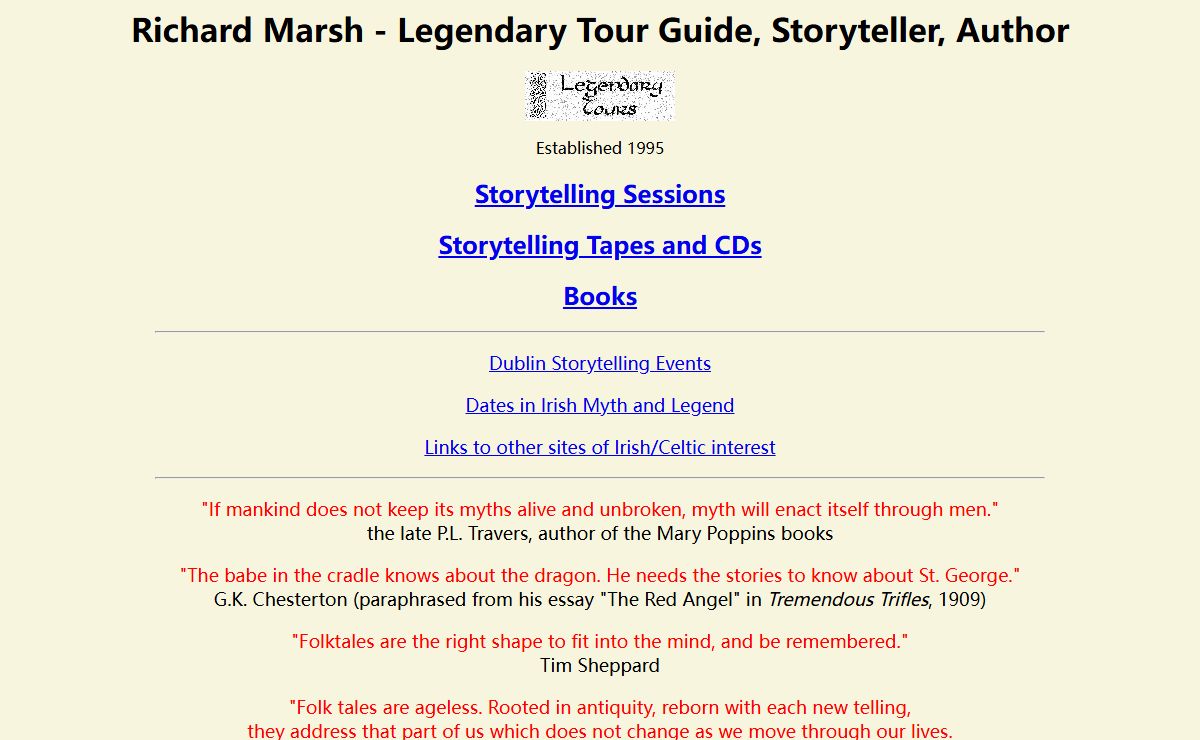 Richard Marsh, Legendary Tour Guide, Storyteller, Author