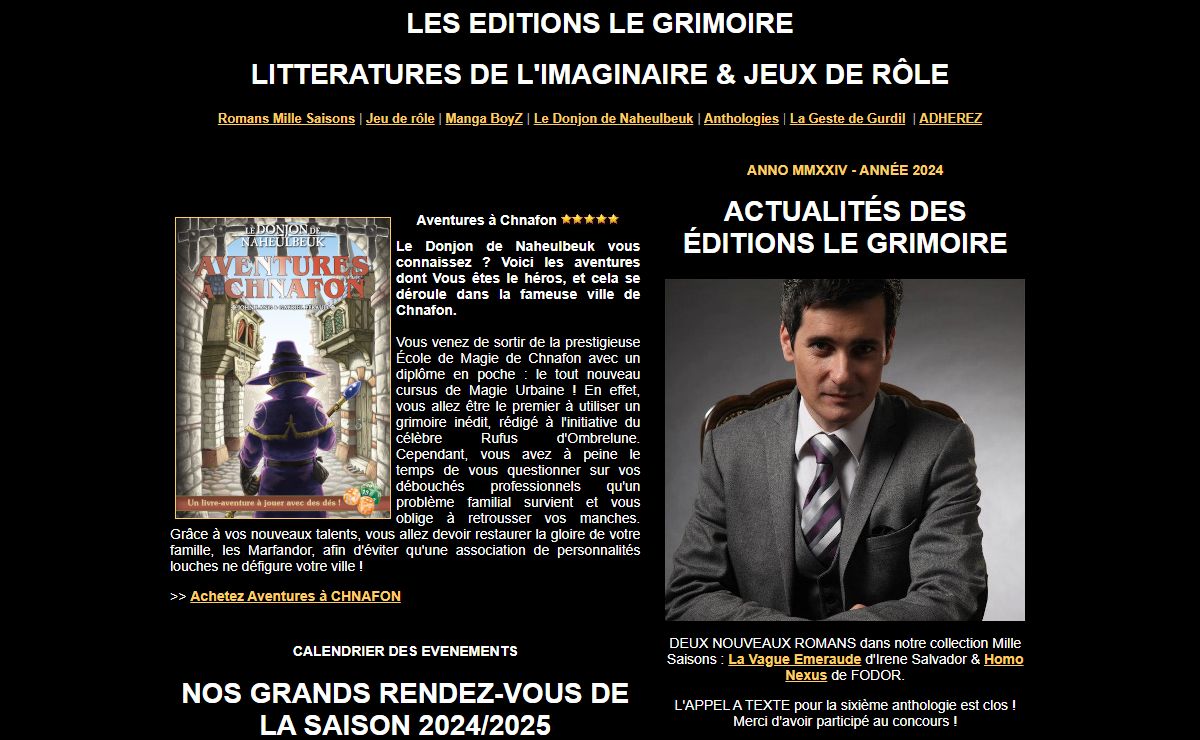 LE GRIMOIRE - LE DONJON DE NAHEULBEUK - WARHAMMER - LOUP SOLITAIRE