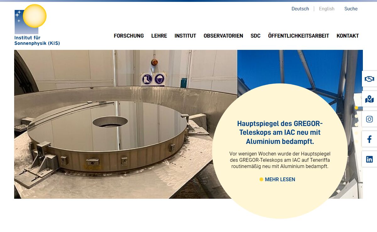 Home: Institut für Sonnenphysik
