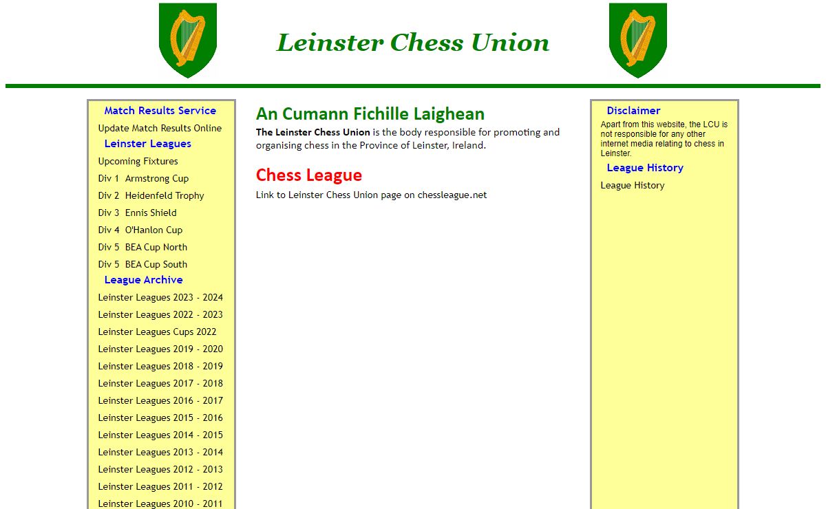 Leinster Chess Union Home Page