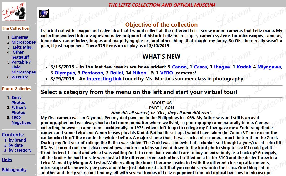 THE LEITZ COLLECTION AND OPTICAL MUSEUM