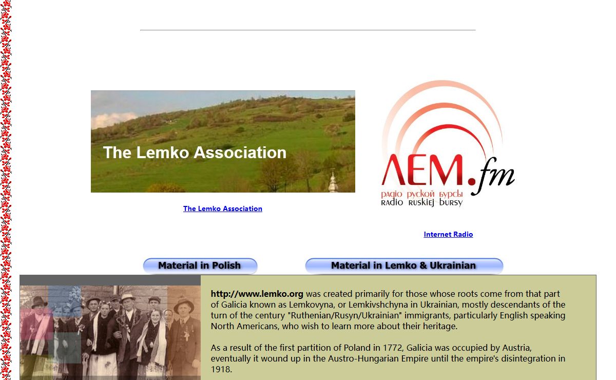 LEMKOs | Lemkivshchyna | Lemkovyna | Lemko | Boyko | Rusyn | Rusnak | Ruthenians | Carpatho-Ruthenians, etc.....