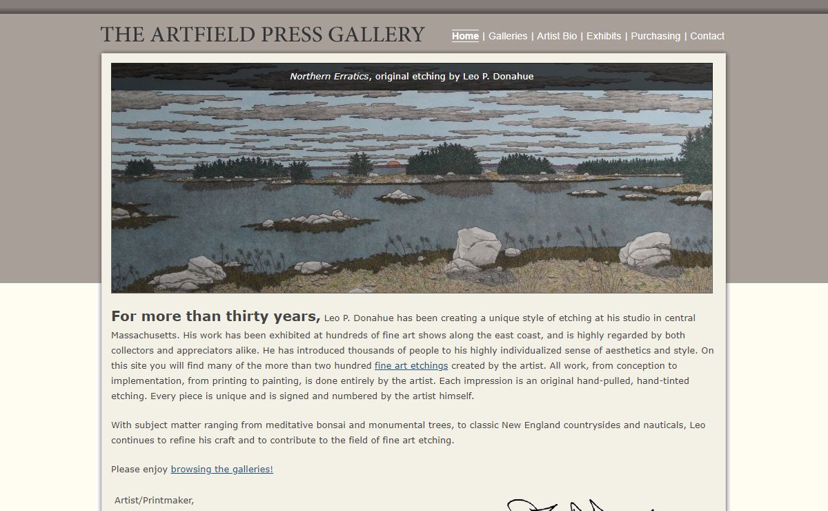 The Artfield Press Gallery | Original Etchings by Leo P. Donahue