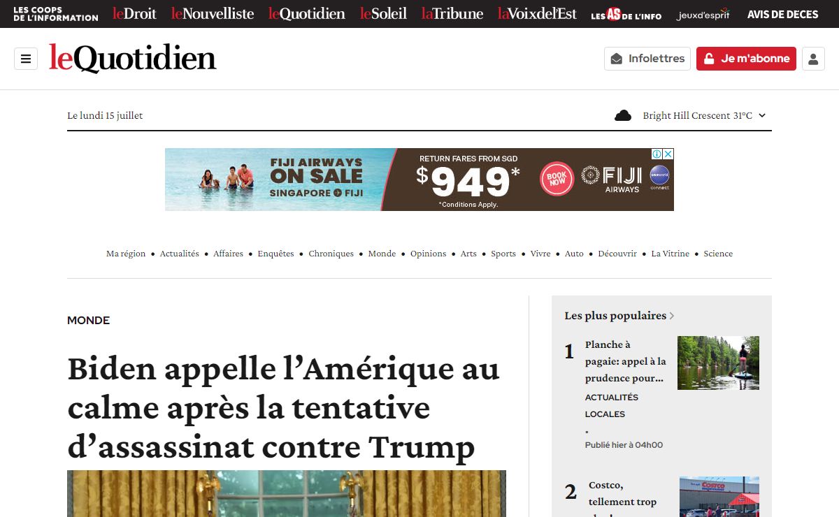 Le Quotidien | Le média coopératif des gens du Saguenay-Lac-St-Jean