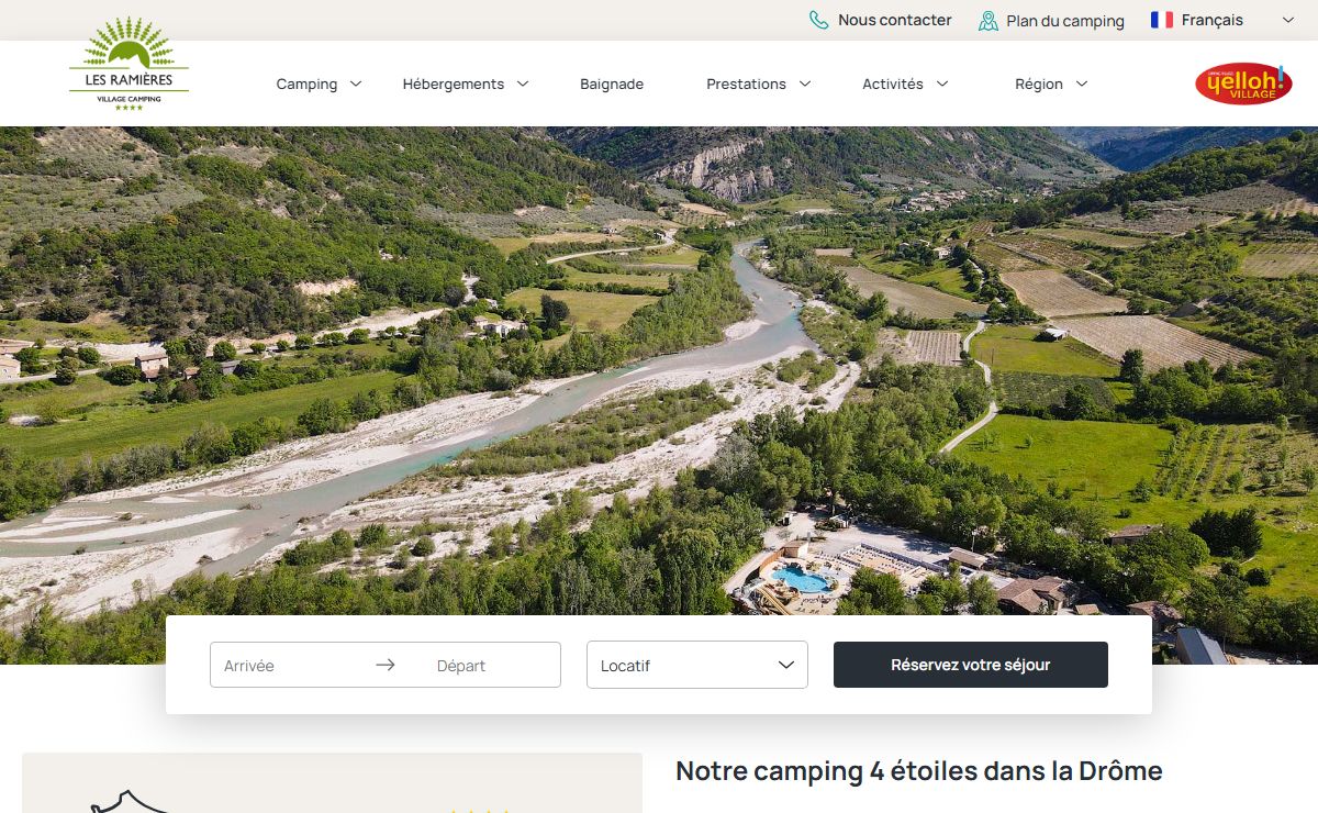 Camping Drôme 4 étoiles en région Rhône Alpes - Les Ramières
