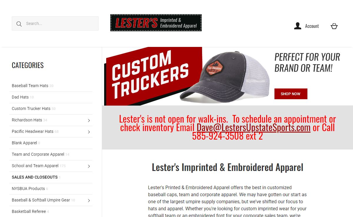 Custom Embroidery Service in Victor, NY | Lester's Upstate Sports