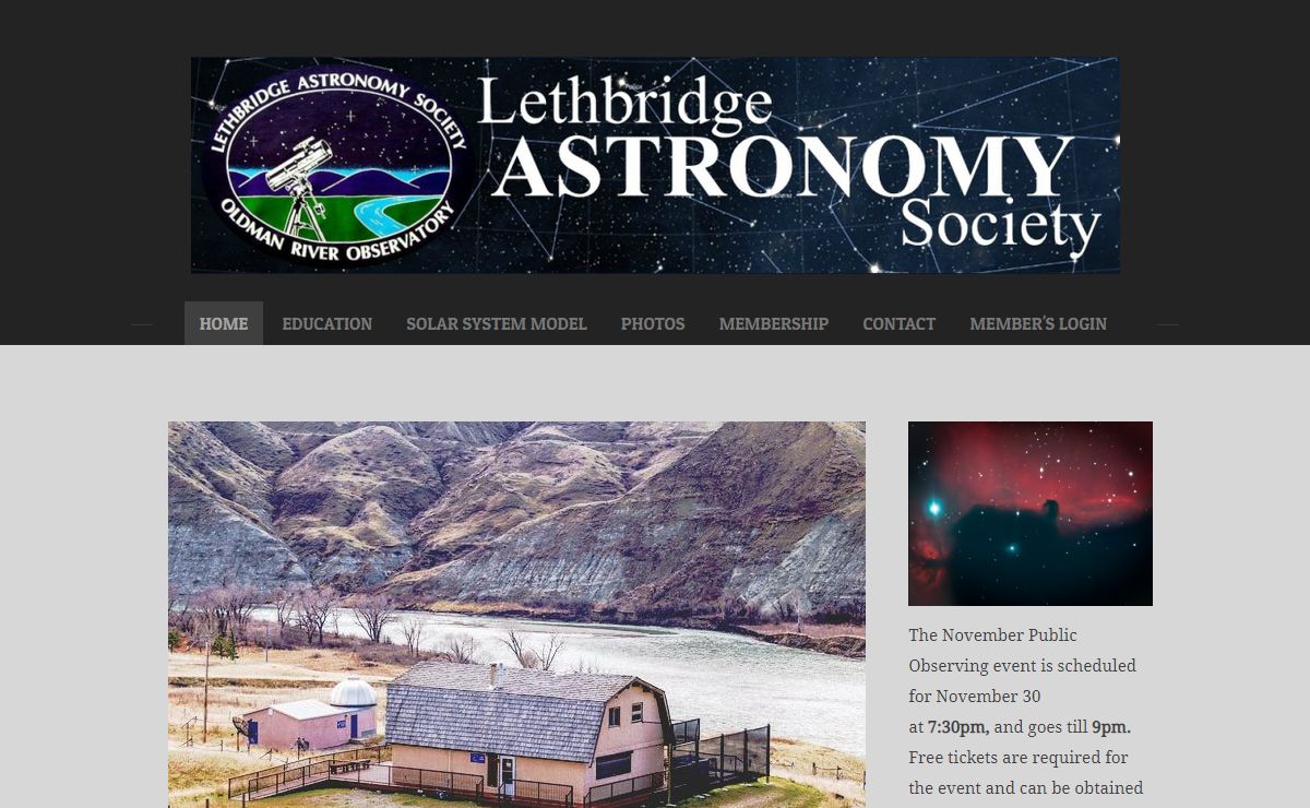 LETHBRIDGE ASTRONOMY SOCIETY - Home