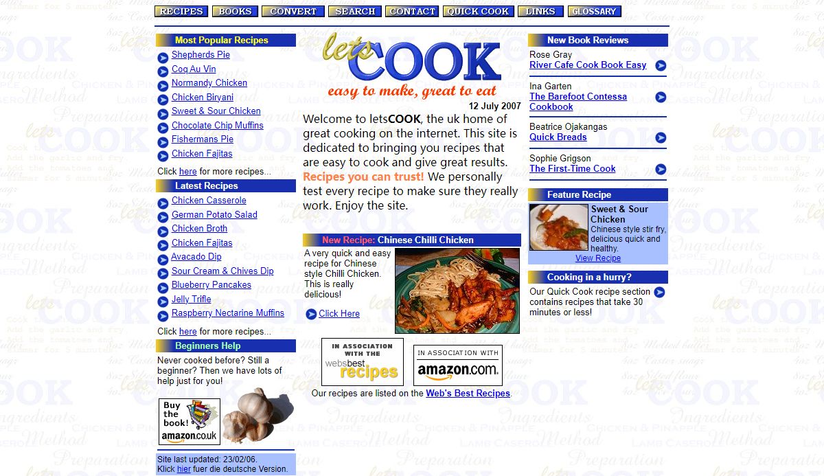 Let's Cook Home Page - recipes, cooking, books, reviews
