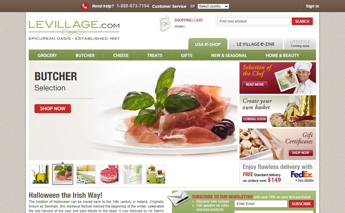 Gourmet food online – Le village