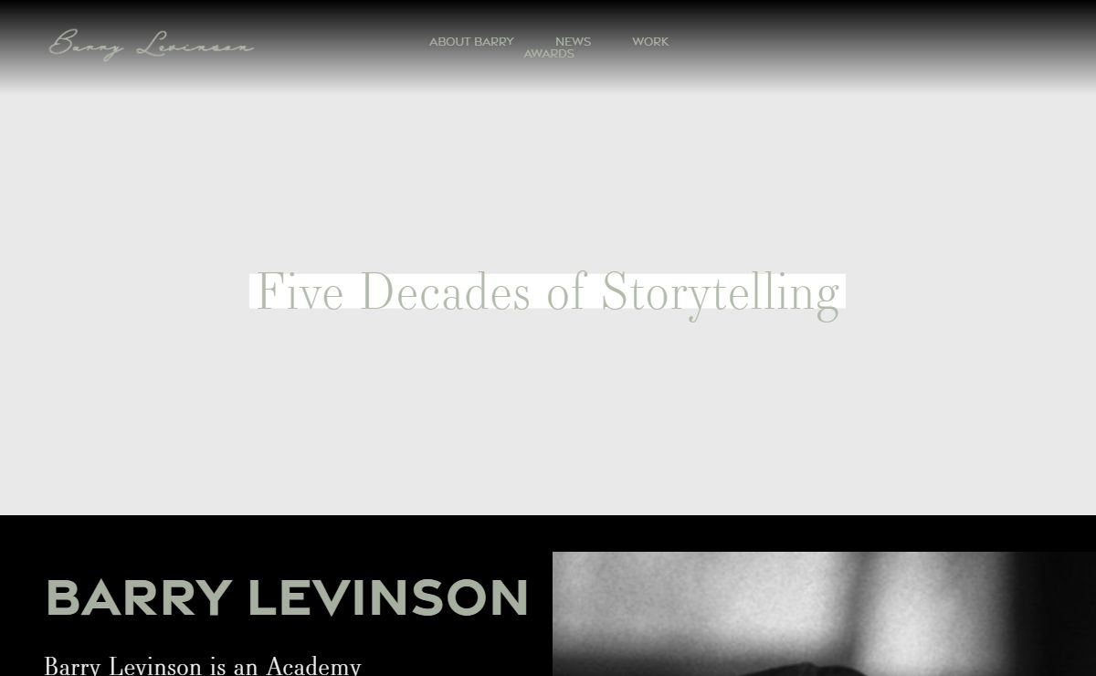THE OFFICIAL WEBSITE OF BARRY LEVINSON