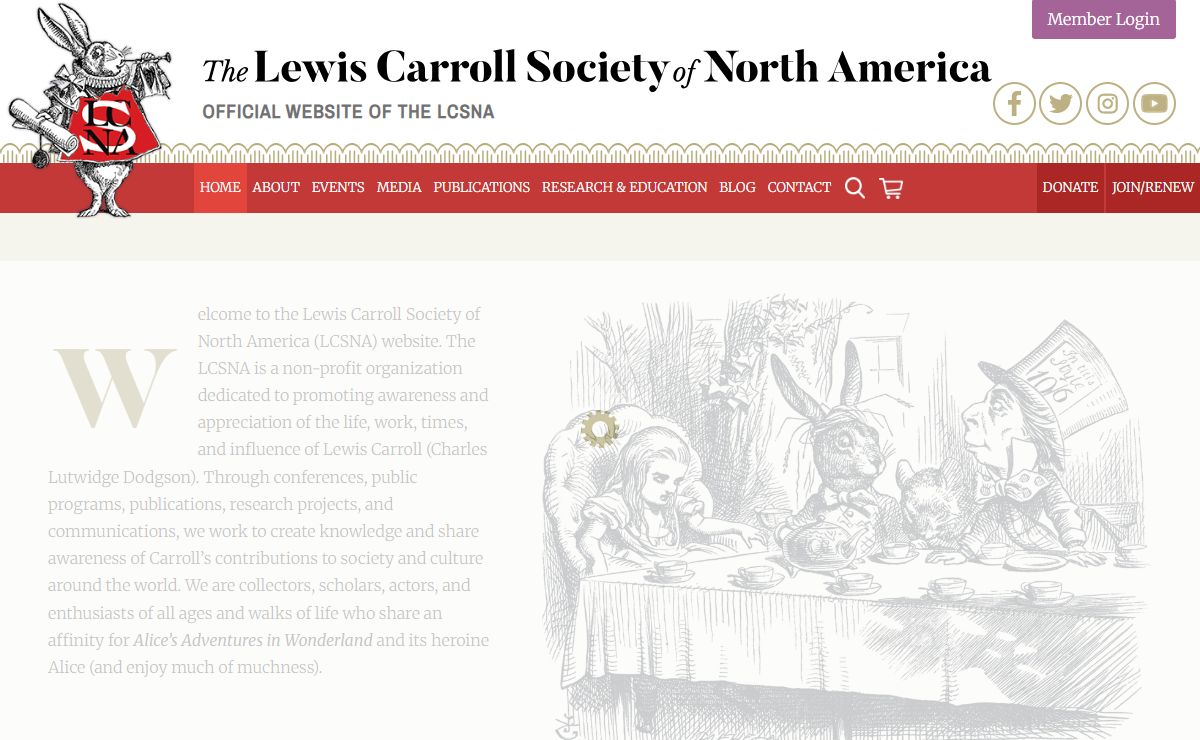 Lewis Carroll Society of North America - Official website of the LCSNA