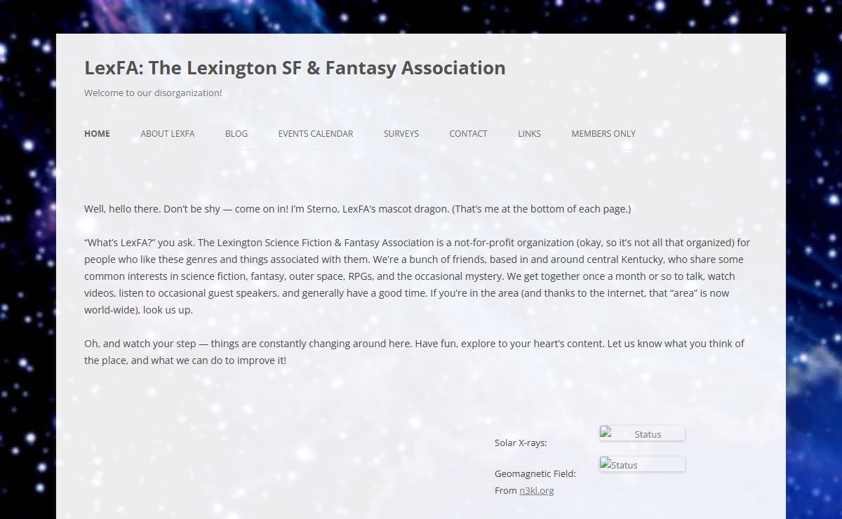 LexFA: The Lexington SF & Fantasy Association | Welcome to our disorganization!