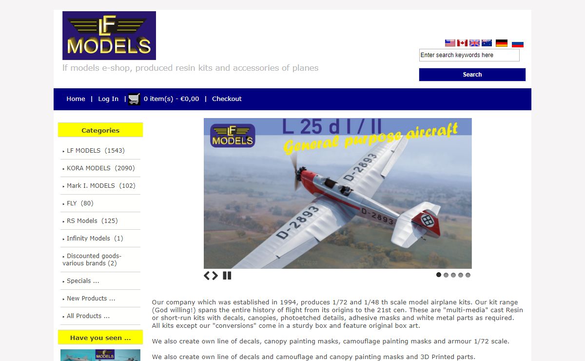 LF Models E-shop, Produced resin kits and accessories of planes, LF Models E-shop, Produced resin kits and accessories of planes