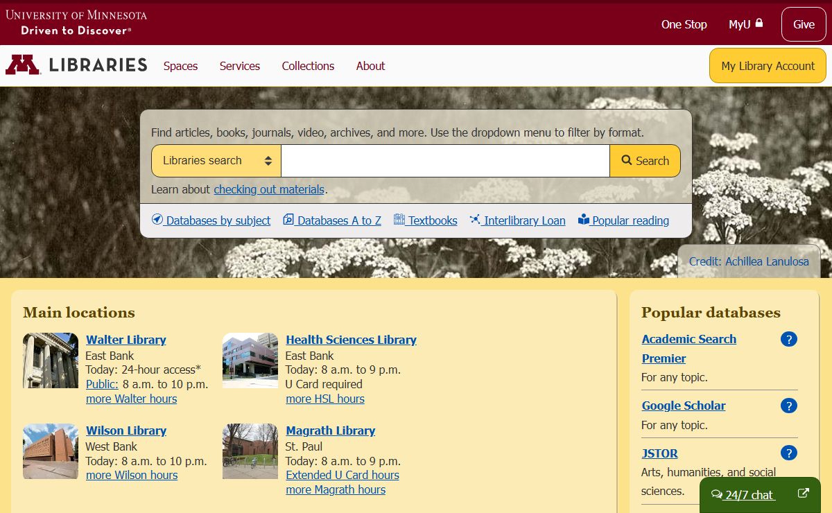 Libraries home | University of Minnesota Libraries