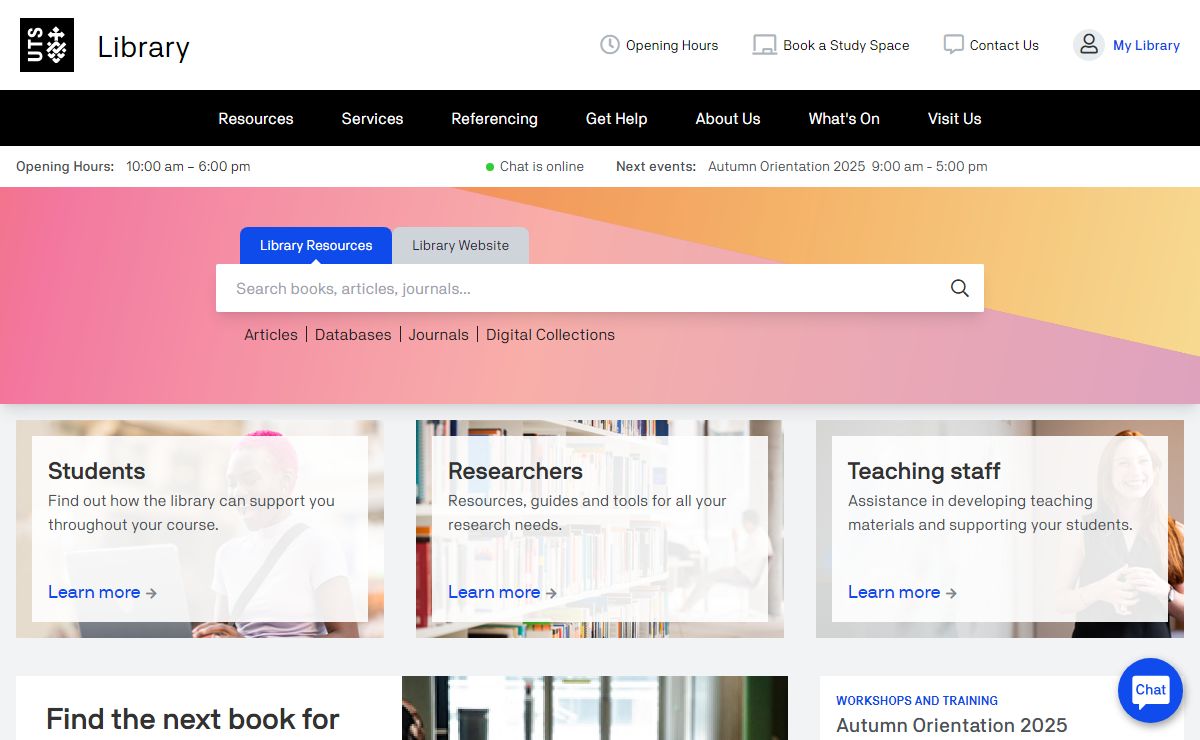 Homepage | UTS Library