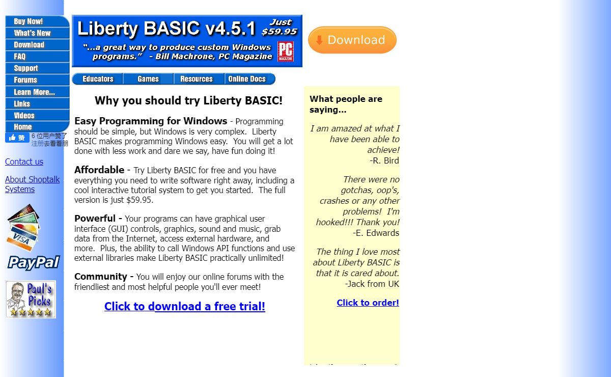 Liberty BASIC - Easy Programming for Windows