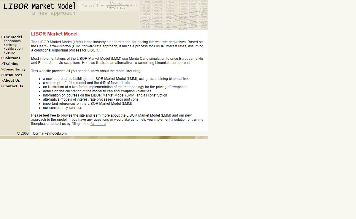 LIBOR Market Model :: LMM :: a new approach