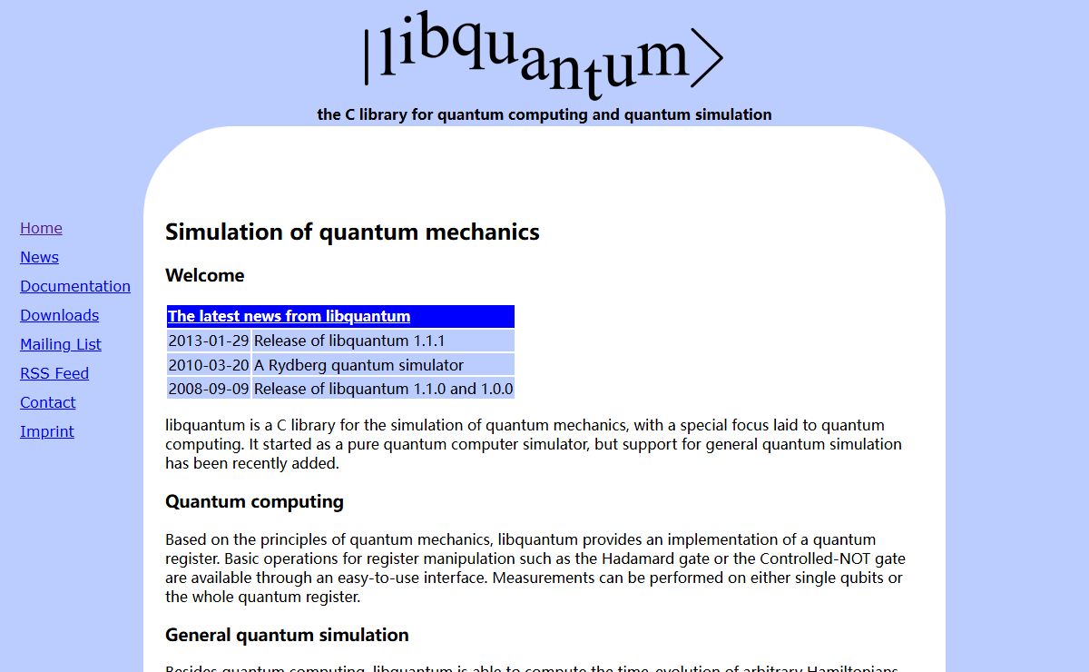 libquantum - Simulation of quantum mechanics