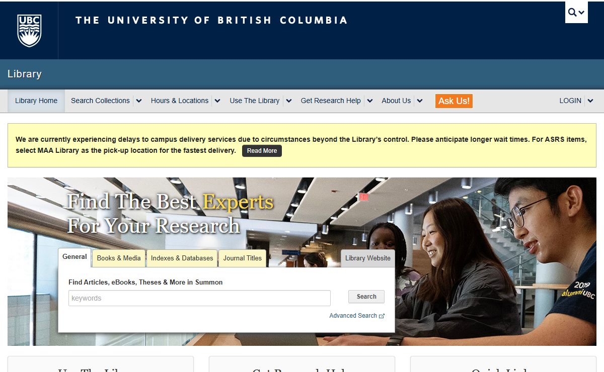 University of British Columbia Library | UBC Library Home