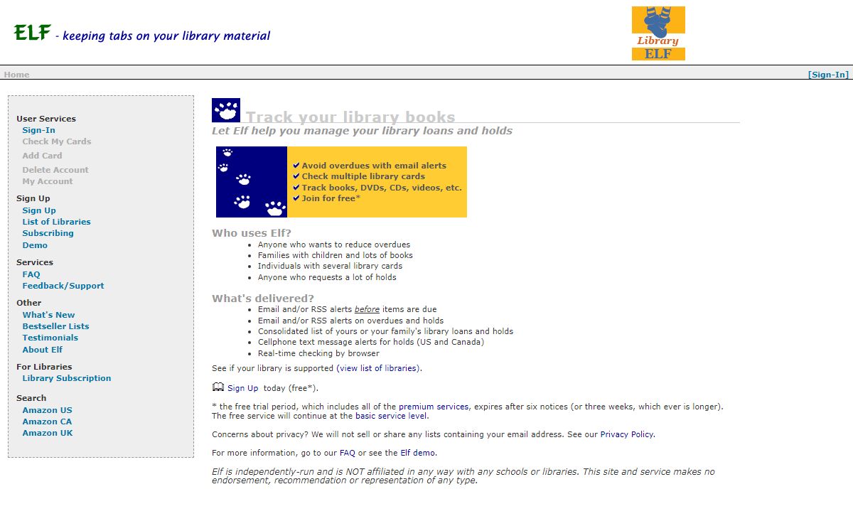 Elf | Your Personal Email Library Reminder Service