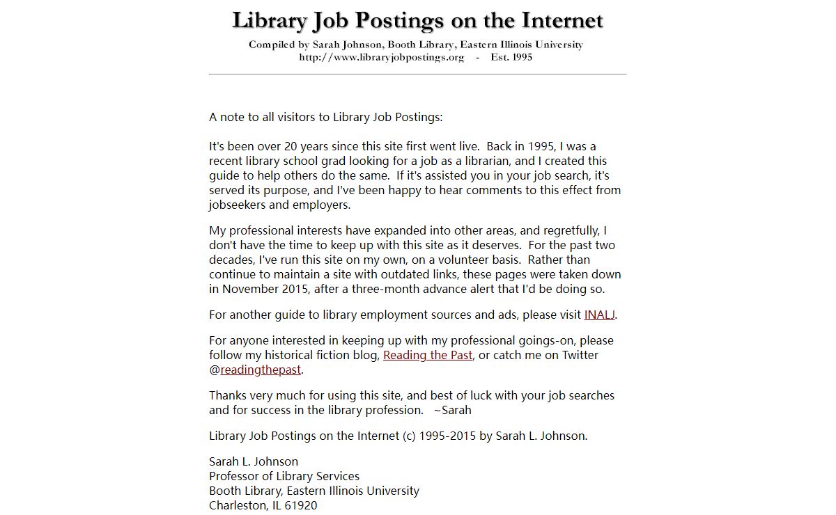 Library Job Postings on the Internet