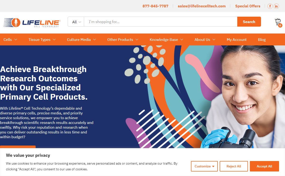Lifeline Cell Technology | Primary Human Cells & Optimized Media