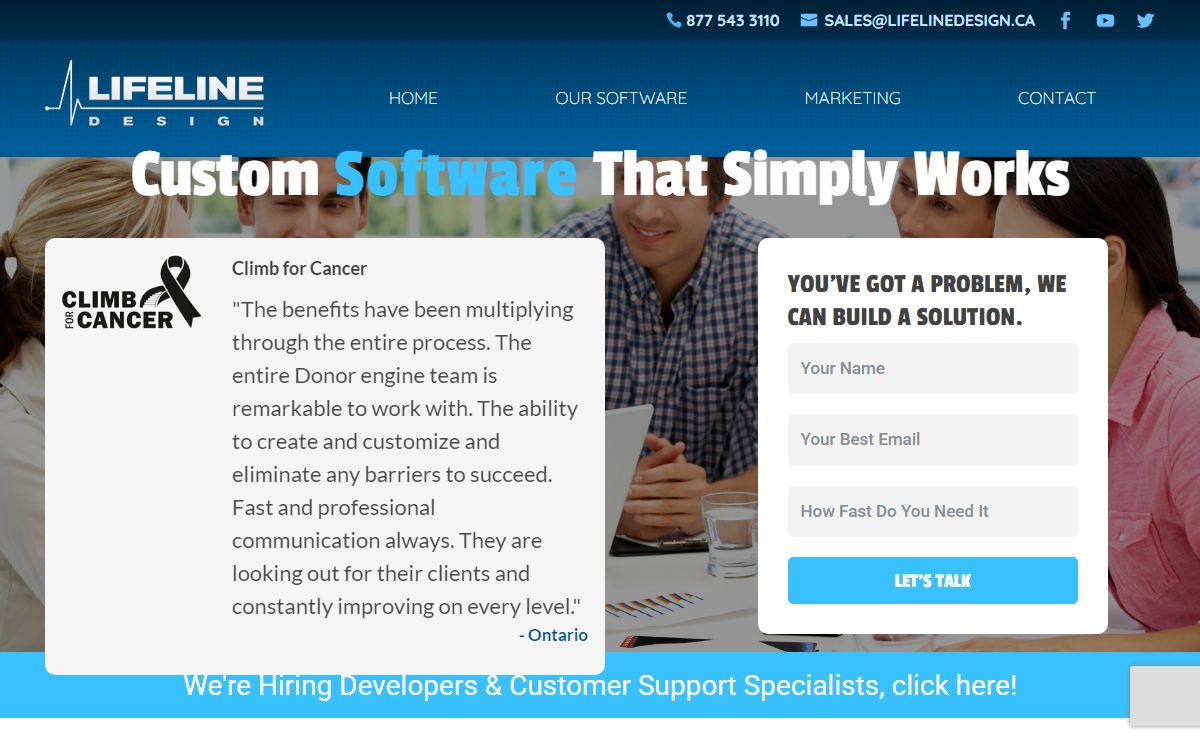 Hamilton, Brantford and Simcoe Ontario Web Design - Lifeline Design