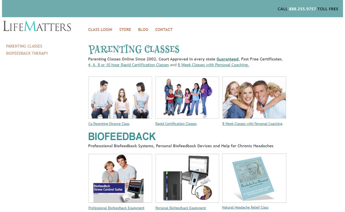 Online Parenting and Stress Management Classes, Biofeedback Equipment