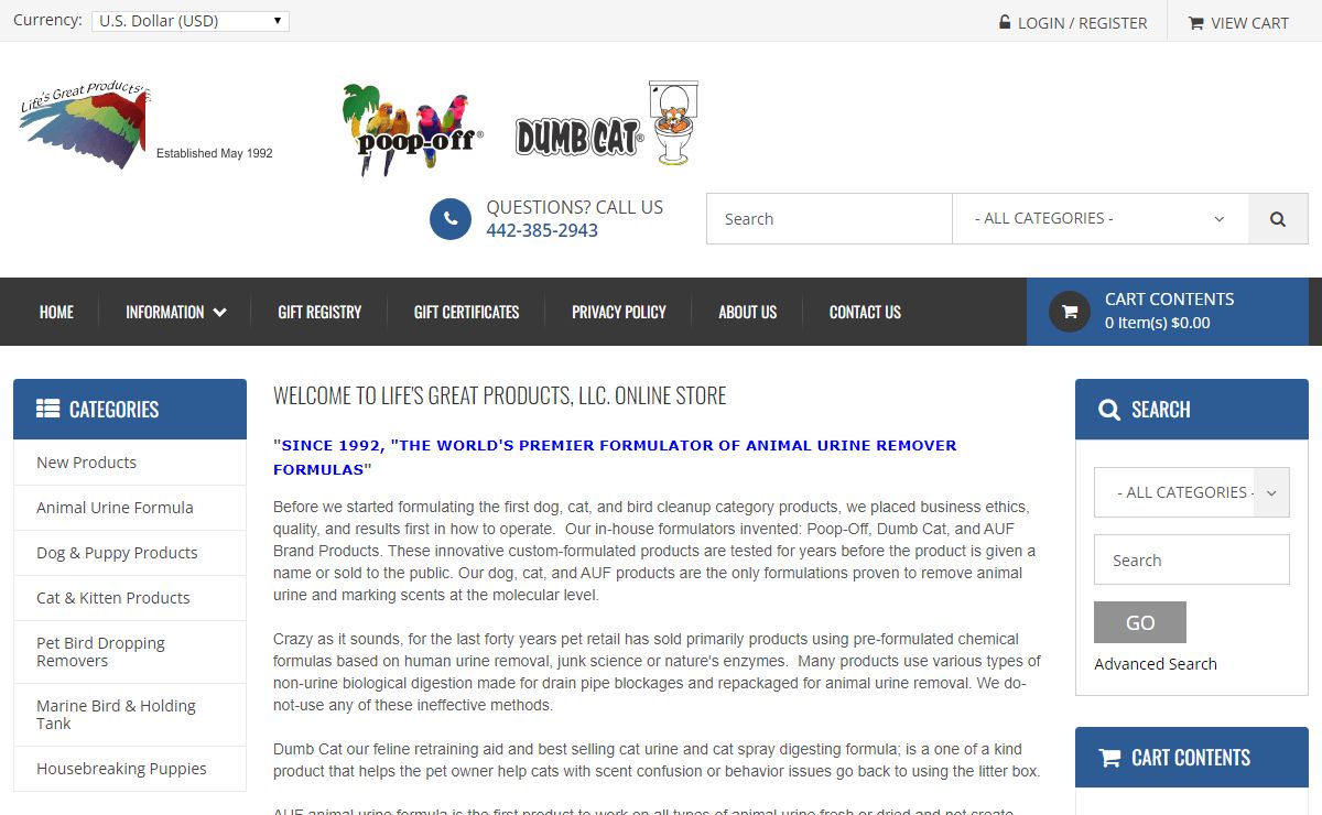 Lifes Great Products-The home of Poop-Off, AUF and Dumb Cat products.