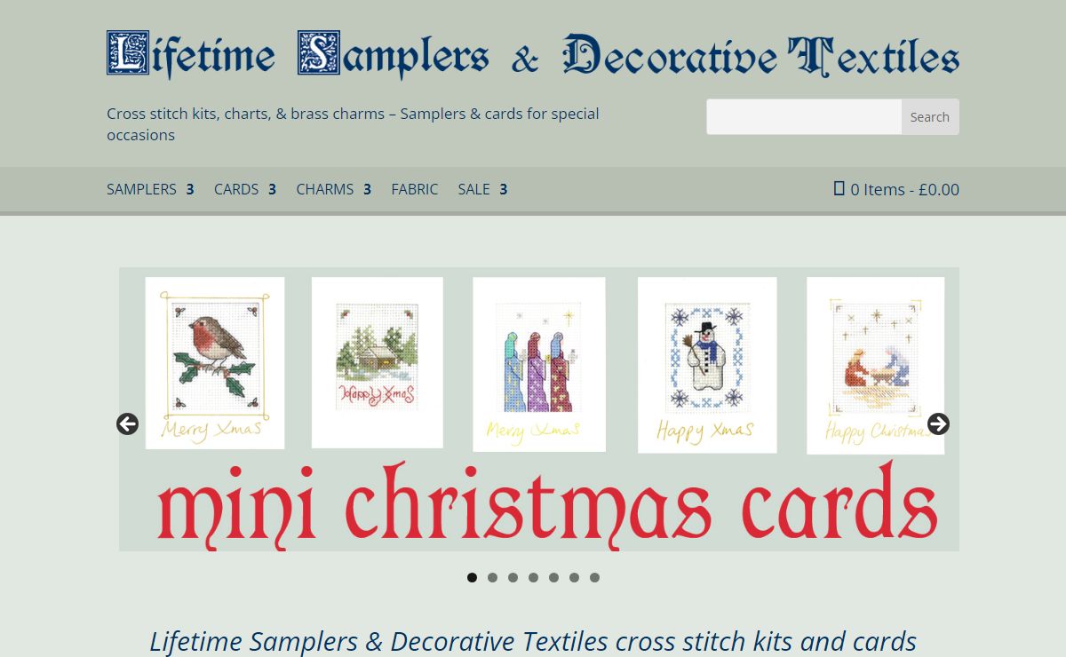 Lifetime Samplers cross stitch kits & charts Decorative Textiles