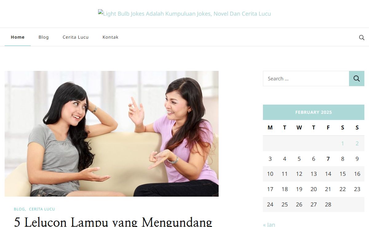 Light Bulb Jokes Adalah Kumpuluan Jokes, Novel Dan Cerita Lucu – Bagi Yang Suka Komedi Dan Novel Humor. Wajib Kunjungi Situs Lightbulbjokes.com Agar Mendapatkan Cerita Humor Terbaru Dan Menarik