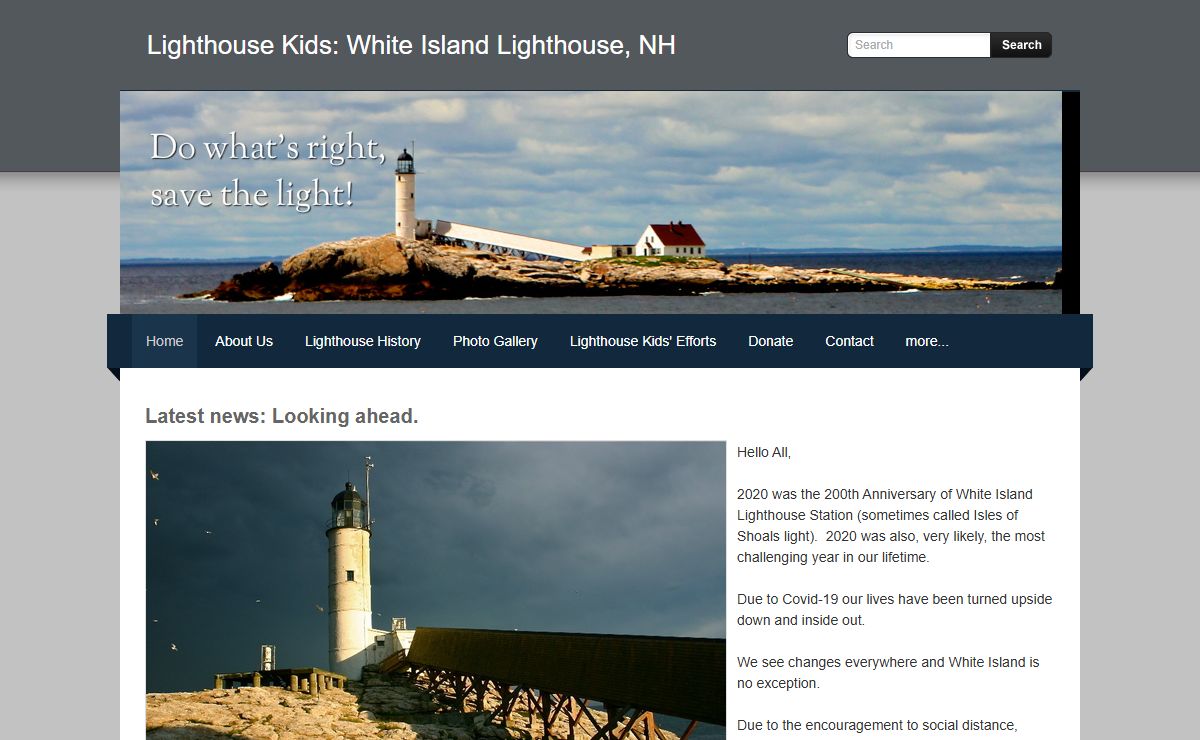 Lighthouse Kids: White Island Lighthouse, NH - Home