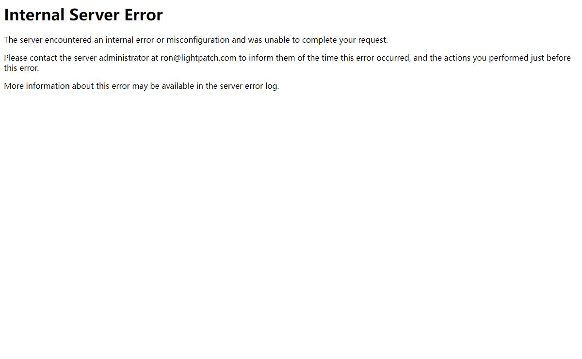 500 Internal Server Error