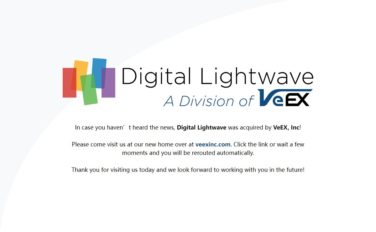 Digital Lightwave is now VeEX, Inc!