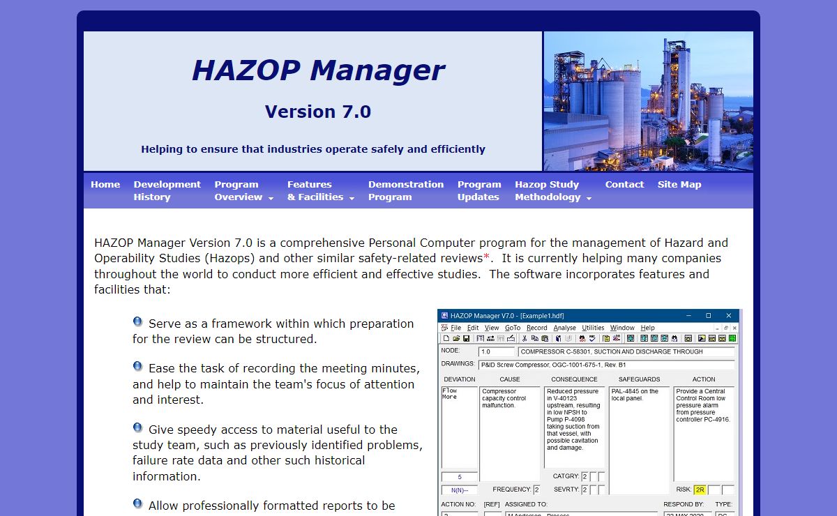 HAZOP Manager V7.0 - Software for Hazop Studies and other PHA Reviews
