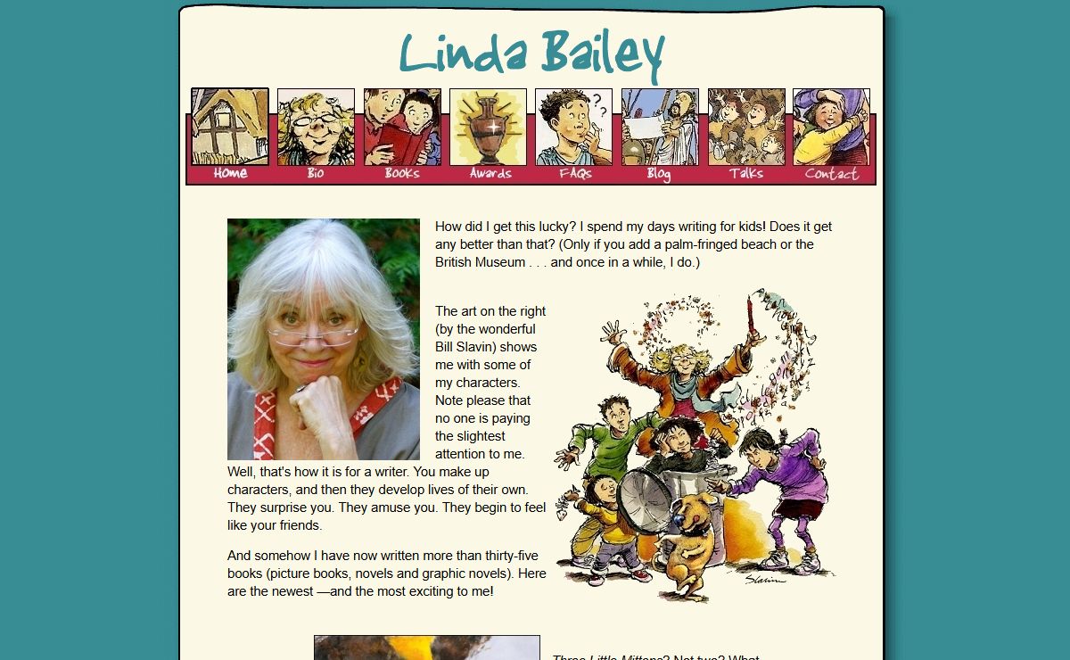 Linda Bailey - Official site of the children's author of Stanley's Party, Good Times Travel Agency, Stevie Diamond