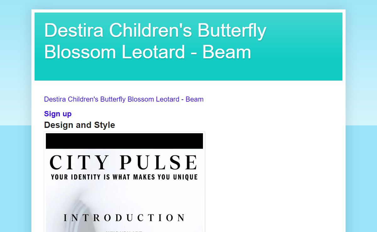 Destira Children's Butterfly Blossom Leotard - Beam-2025