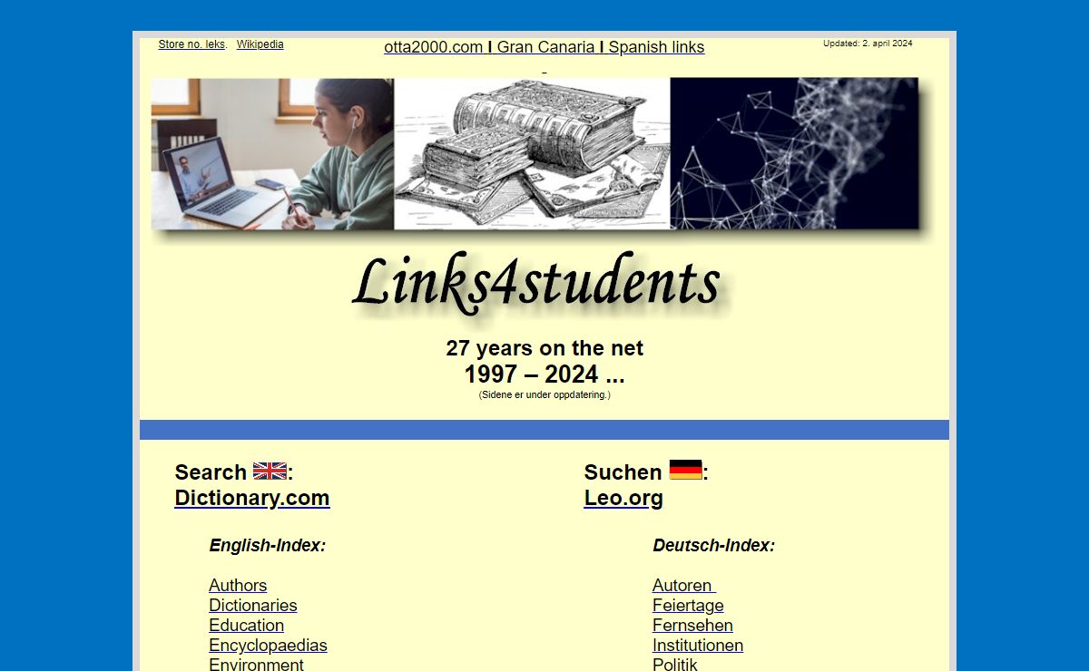 Noen lenker for den som lærer seg engelsk og tysk.