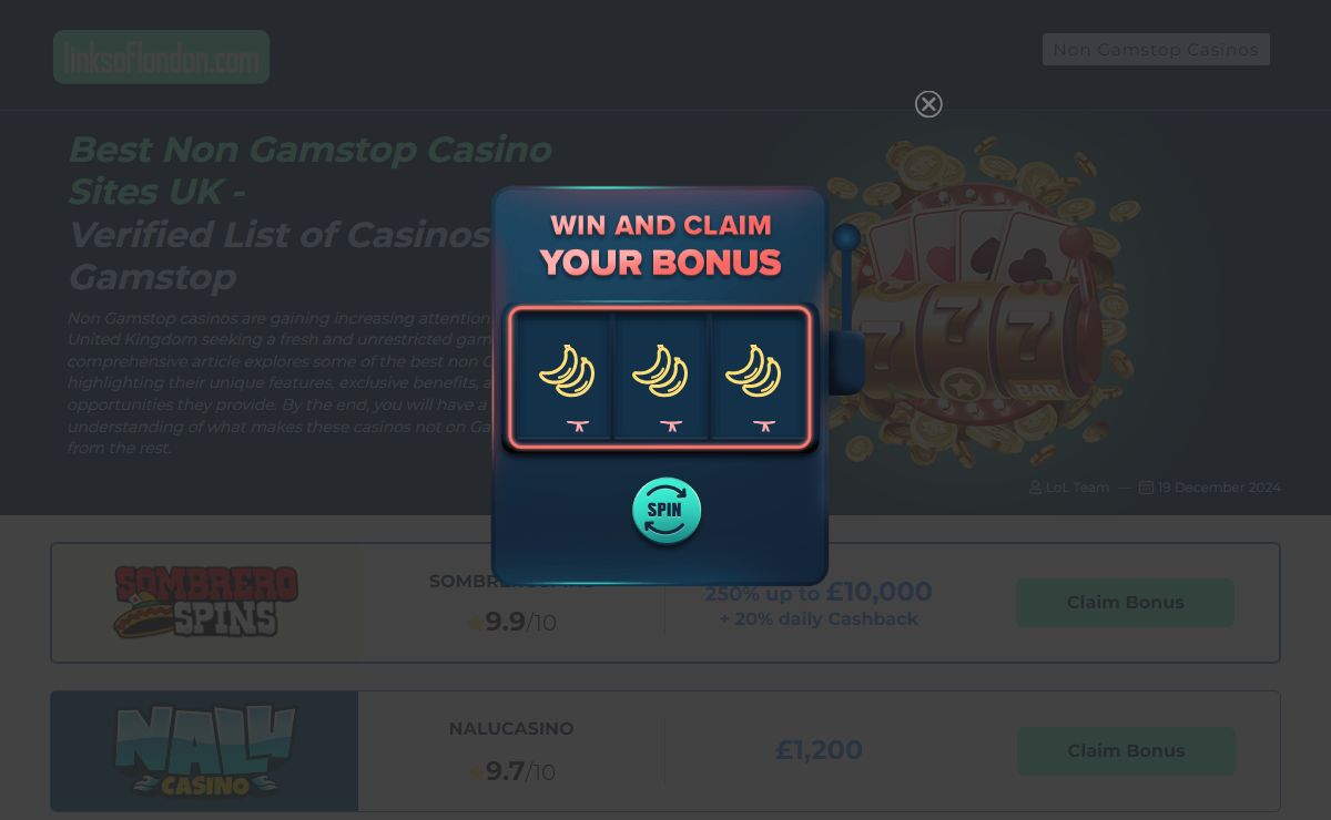 Non Gamstop Casinos UK – Top Sites Not On Gamstop 2025