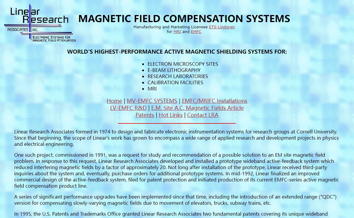 Linear Research Associates - Active Magnetic Shielding