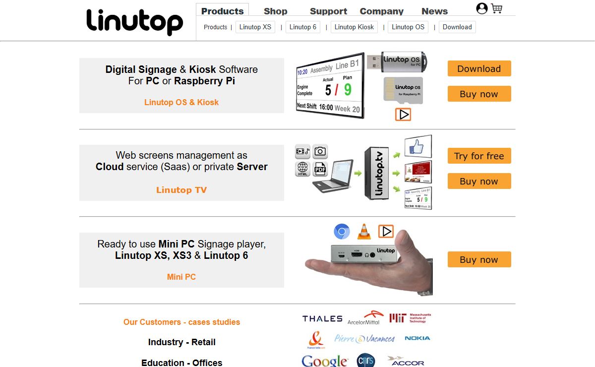 Digital Signage - Internet Kiosk - Raspberry Pi - PC - LINUTOP