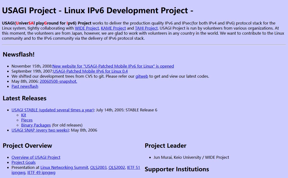USAGI Project - Linux IPv6 Development Project